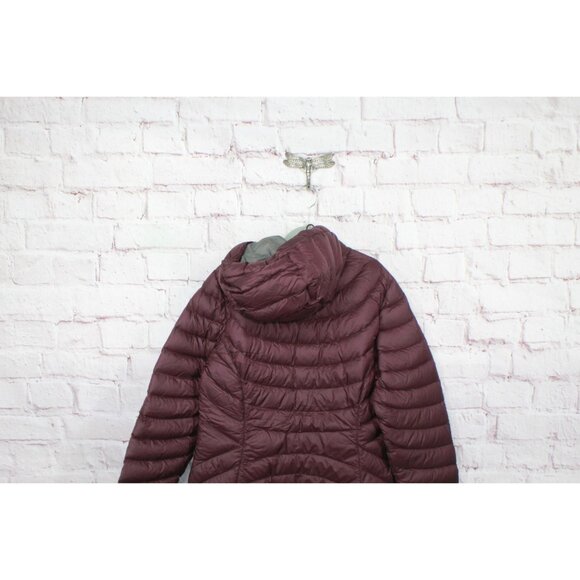 LL Bean Ultralight 850 Down Coat Long Dark Plum Size XS - Picture 4 of 12